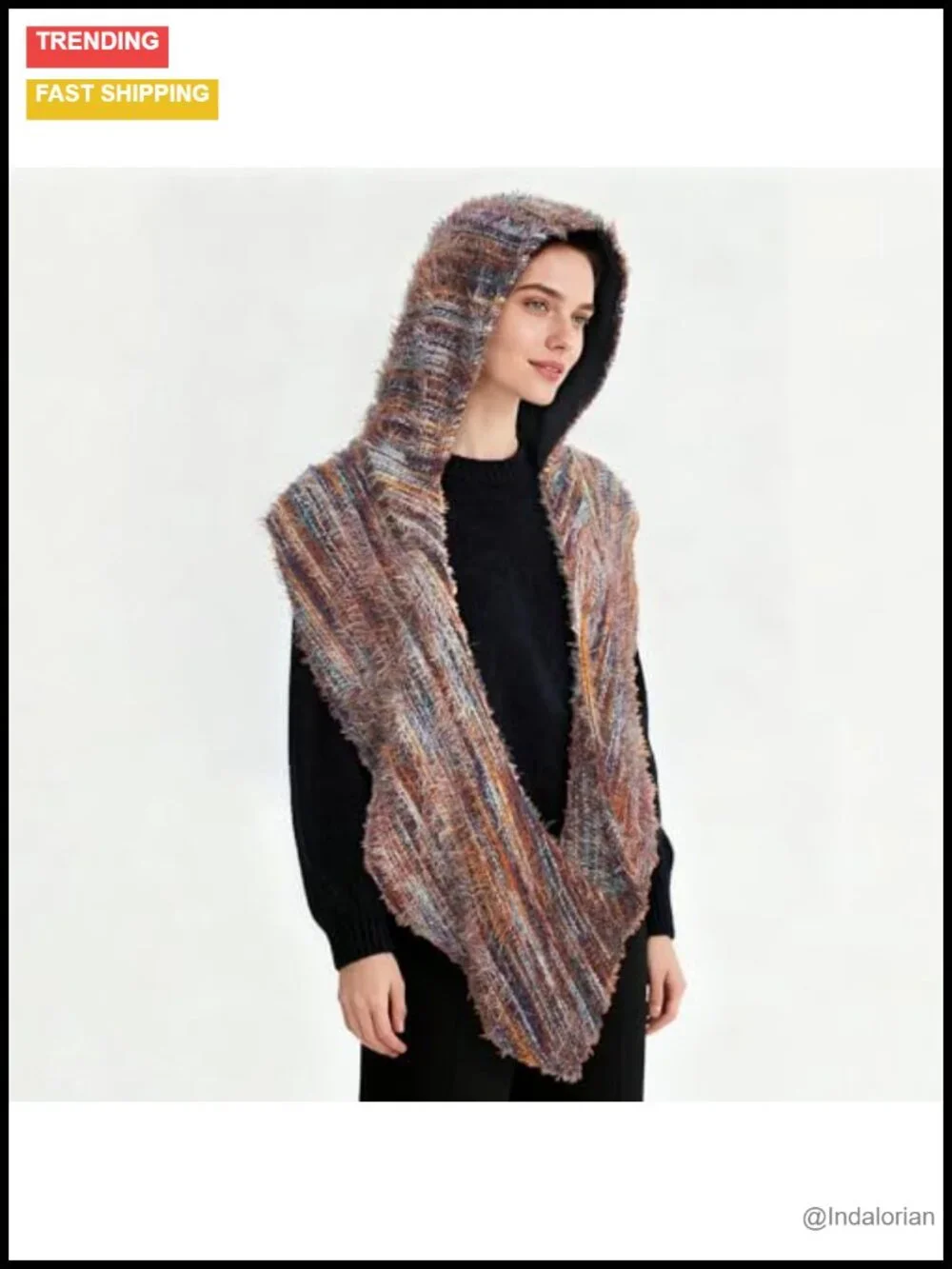 Multifunctional Linen Cotton Cowl Hood Scarf Pullover Wrap